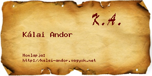 Kálai Andor névjegykártya
